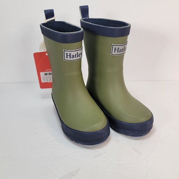 NWT Hatley Kids Classic Matte Rain Boots Green Size 7 - Picture 1 of 10